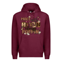 Burgundy made with melanin always poppin Premium Hoodie - MaliasSmallBusiness