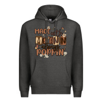 Charcoal Heather made with melanin always poppin Premium Hoodie - MaliasSmallBusiness