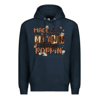 Navy made with melanin always poppin Premium Hoodie - MaliasSmallBusiness