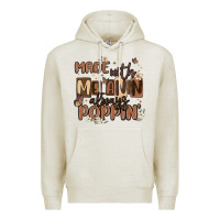 Oatmeal Heather made with melanin always poppin Premium Hoodie - MaliasSmallBusiness