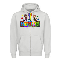 Dove Grey we are all human Zipper Hoodie - Zillion Design Studio