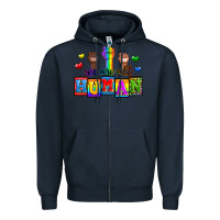 Navy we are all human Zipper Hoodie - Zillion Design Studio