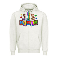 Oatmeal Heather we are all human Zipper Hoodie - Zillion Design Studio