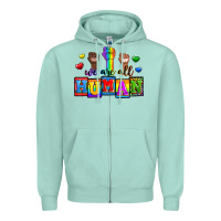 Seafoam we are all human Zipper Hoodie - Zillion Design Studio