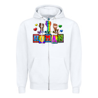 White we are all human Zipper Hoodie - Zillion Design Studio