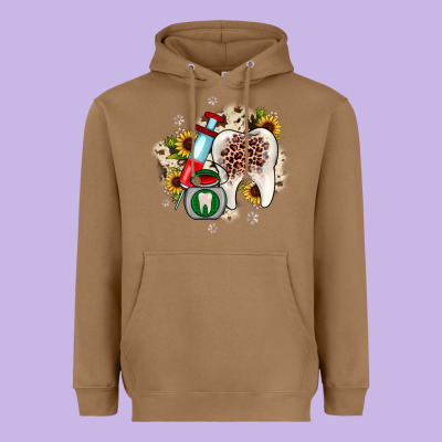Christmas Dental Sunflower Heavyweight Hoodie Designed By Jahusdesignshop
