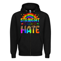 Black straight against hate Zipper Hoodie - Zillion Design Studio