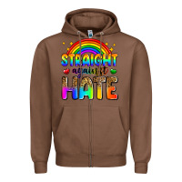 Chestnut straight against hate Zipper Hoodie - Zillion Design Studio