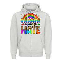 Dove Grey straight against hate Zipper Hoodie - Zillion Design Studio