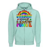 Seafoam straight against hate Zipper Hoodie - Zillion Design Studio