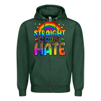 Sports Green straight against hate Zipper Hoodie - Zillion Design Studio