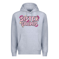 Heather Grey sister saurus Premium Hoodie - MaliasSmallBusiness