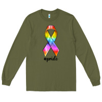Army Green pride ribbon Long Sleeve Tee - texasbilliewilder