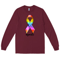 Burgundy pride ribbon Long Sleeve Tee - texasbilliewilder