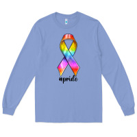 Colony Blue pride ribbon Long Sleeve Tee - texasbilliewilder
