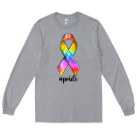 Heather Grey pride ribbon Long Sleeve Tee - texasbilliewilder