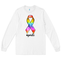 White pride ribbon Long Sleeve Tee - texasbilliewilder