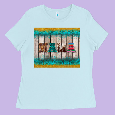 Western Turquoise Mama Ladies Tee Designed By Barkaloodesign
