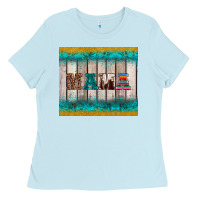 Baby Blue western turquoise mama Ladies Tee - BarkalooDesign