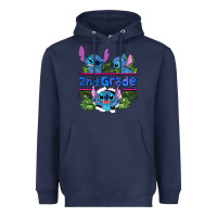 Navy preview flower stitch 2nd grade Heavyweight Hoodie - AdoDesignShop