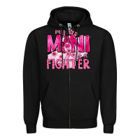 Black My Mini Is a Fighter with Ribbon Zipper Hoodie - texasbilliewilder