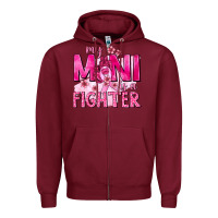 Burgundy My Mini Is a Fighter with Ribbon Zipper Hoodie - texasbilliewilder