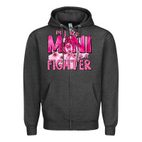 Charcoal Heather My Mini Is a Fighter with Ribbon Zipper Hoodie - texasbilliewilder