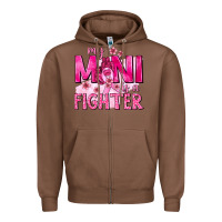 Chestnut My Mini Is a Fighter with Ribbon Zipper Hoodie - texasbilliewilder