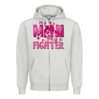 Dove Grey My Mini Is a Fighter with Ribbon Zipper Hoodie - texasbilliewilder