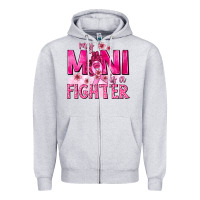 Heather Grey My Mini Is a Fighter with Ribbon Zipper Hoodie - texasbilliewilder