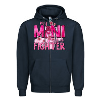 Navy My Mini Is a Fighter with Ribbon Zipper Hoodie - texasbilliewilder