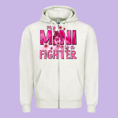 My Mini Is A Fighter With Ribbon Zipper Hoodie Designed By Texasbilliewilder