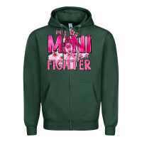 Sports Green My Mini Is a Fighter with Ribbon Zipper Hoodie - texasbilliewilder