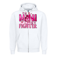White My Mini Is a Fighter with Ribbon Zipper Hoodie - texasbilliewilder