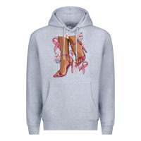 Heather Grey cancer high heels Premium Hoodie - MaliasSmallBusiness