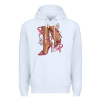 White cancer high heels Premium Hoodie - MaliasSmallBusiness