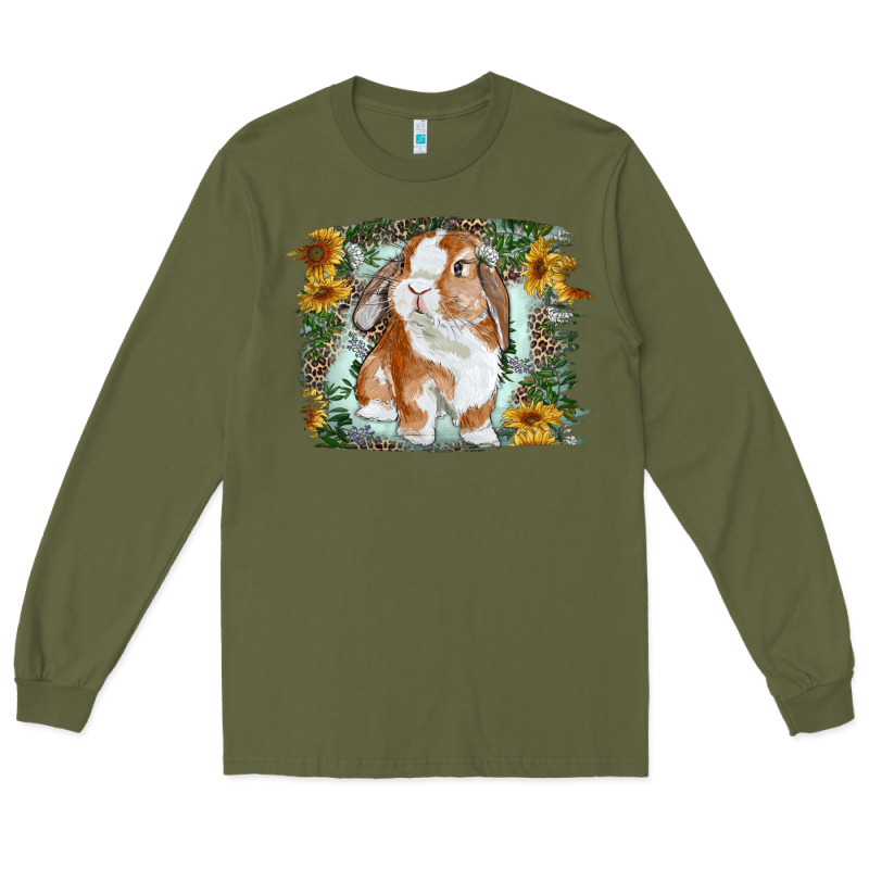Bunny With Flower Leopard Long Sleeve Tee by RanaPortraitStore | Teevron