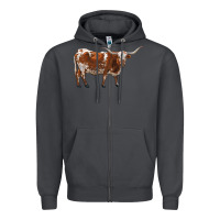 Smoke longhorn Zipper Hoodie - RanaPortraitStore