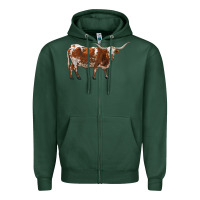 Sports Green longhorn Zipper Hoodie - RanaPortraitStore