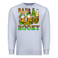 Heather Grey bad and boozy with beer Premium Sweatshirt - AdoDesignShop