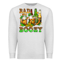 Oatmeal Heather bad and boozy with beer Premium Sweatshirt - AdoDesignShop