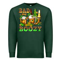 Sports Green bad and boozy with beer Premium Sweatshirt - AdoDesignShop
