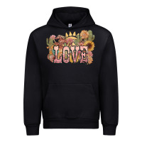 Black love horse western floral Urban Hoodie - NancyCooperArtShop