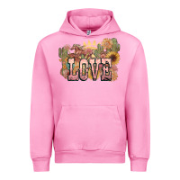 Fuchsia Pink love horse western floral Urban Hoodie - NancyCooperArtShop
