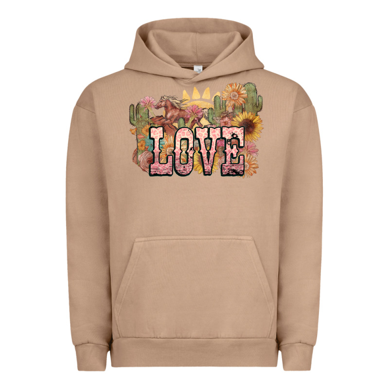 Love Horse Western Floral Urban Hoodie by NancyCooperArtShop | Teevron