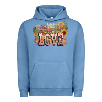 Pigment Pebble Blue love horse western floral Urban Hoodie - NancyCooperArtShop