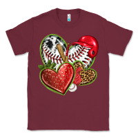 Burgundy baseball with strawberry hearts Classic Tee - texasbilliewilder