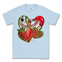 Dusty Blue baseball with strawberry hearts Classic Tee - texasbilliewilder