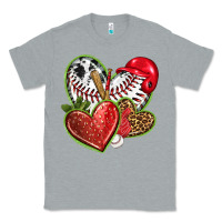 Heather Grey baseball with strawberry hearts Classic Tee - texasbilliewilder