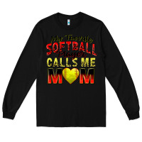 Black my favorite softball player calls me mom Long Sleeve Tee - Zillion Design Studio